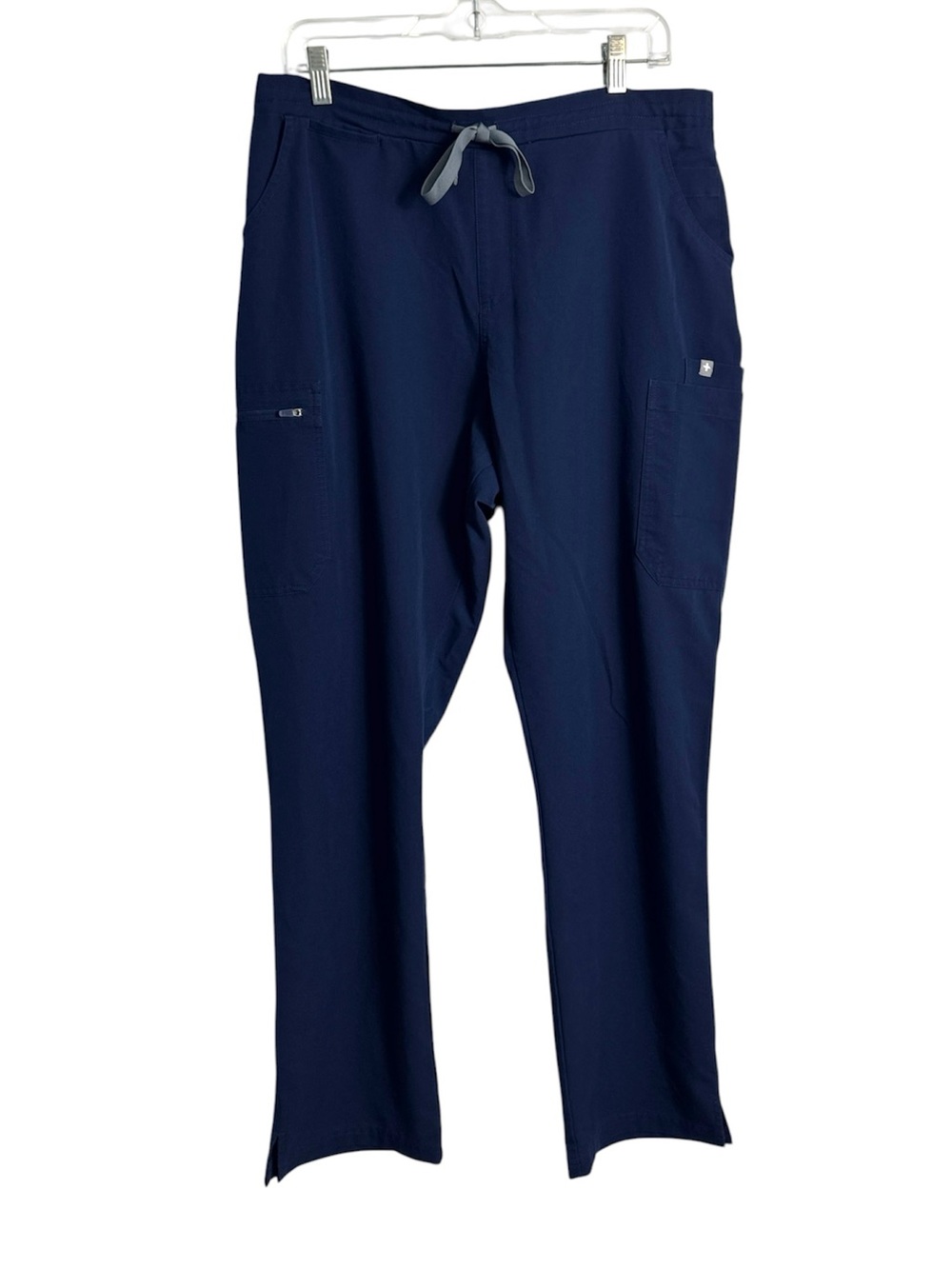 Figs Yola Elastic Waistband Skinny Scrub Pants Size Large Navy Blue